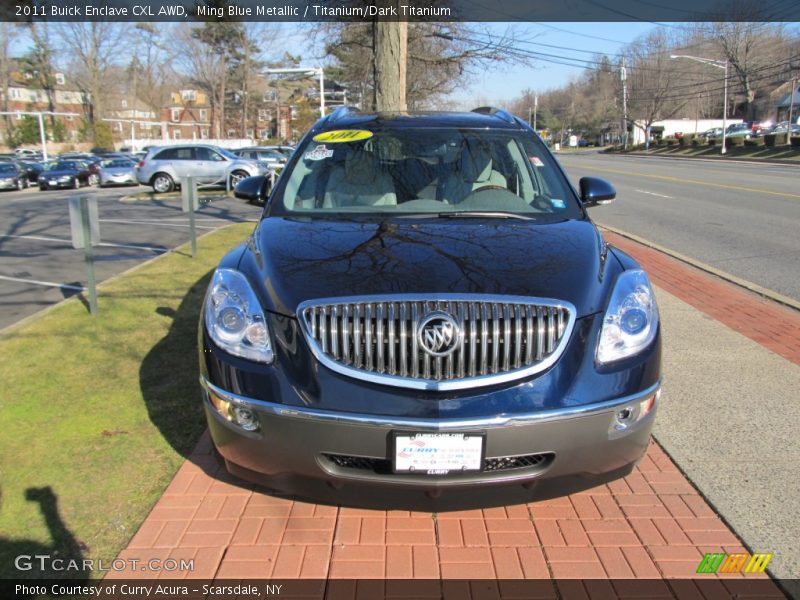 Ming Blue Metallic / Titanium/Dark Titanium 2011 Buick Enclave CXL AWD