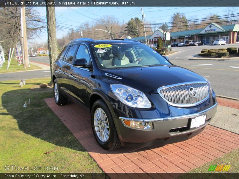 Ming Blue Metallic / Titanium/Dark Titanium 2011 Buick Enclave CXL AWD