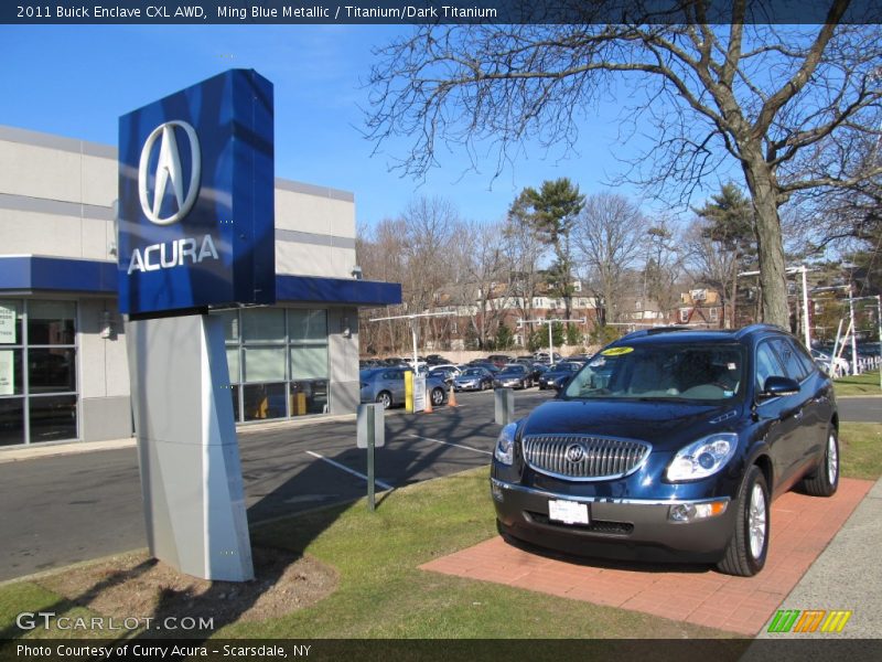 Ming Blue Metallic / Titanium/Dark Titanium 2011 Buick Enclave CXL AWD