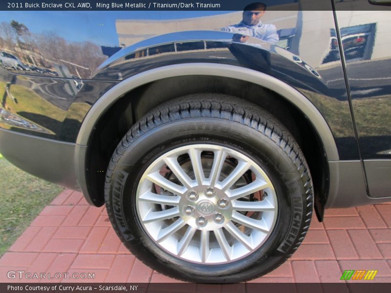 Ming Blue Metallic / Titanium/Dark Titanium 2011 Buick Enclave CXL AWD