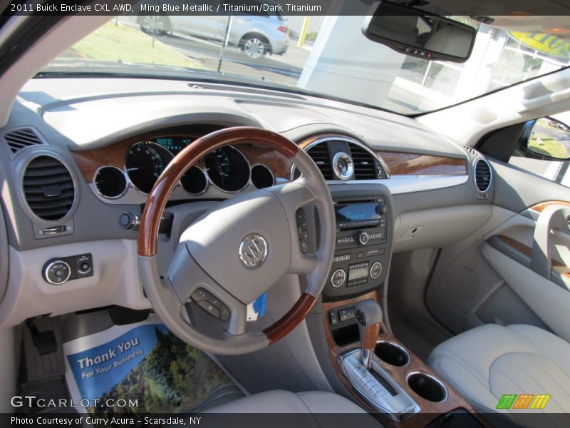 Ming Blue Metallic / Titanium/Dark Titanium 2011 Buick Enclave CXL AWD