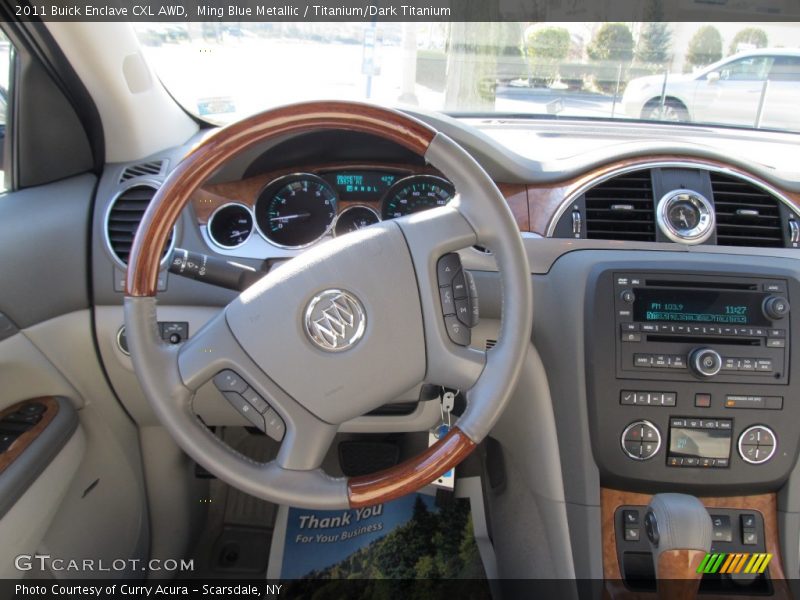 Ming Blue Metallic / Titanium/Dark Titanium 2011 Buick Enclave CXL AWD