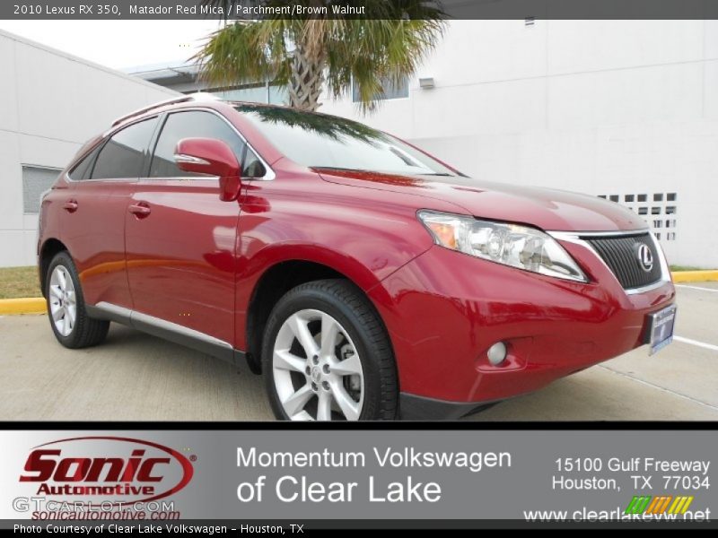 Matador Red Mica / Parchment/Brown Walnut 2010 Lexus RX 350