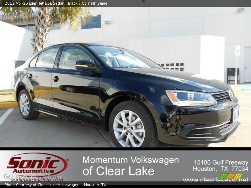 Black / Cornsilk Beige 2012 Volkswagen Jetta SE Sedan