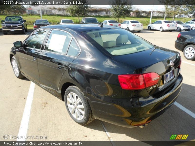 Black / Cornsilk Beige 2012 Volkswagen Jetta SE Sedan
