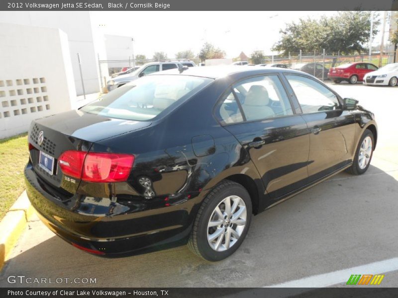 Black / Cornsilk Beige 2012 Volkswagen Jetta SE Sedan