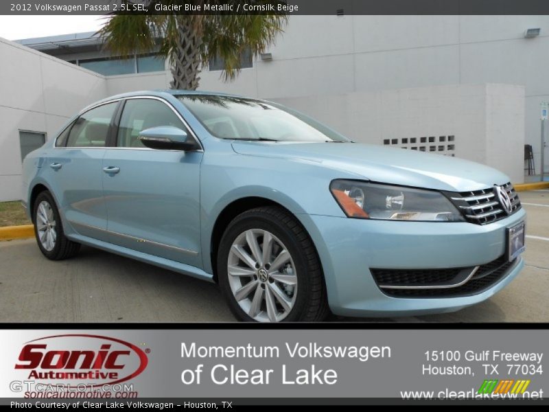 Glacier Blue Metallic / Cornsilk Beige 2012 Volkswagen Passat 2.5L SEL
