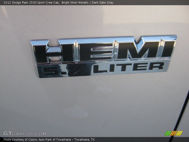Bright Silver Metallic / Dark Slate Gray 2012 Dodge Ram 1500 Sport Crew Cab
