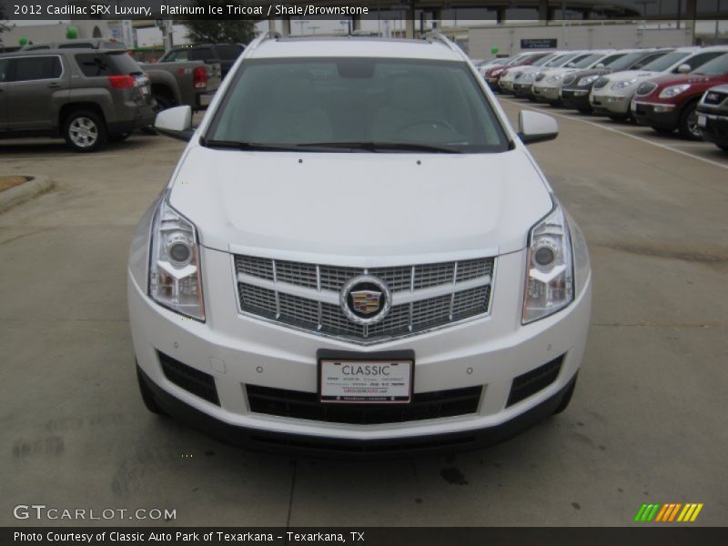 Platinum Ice Tricoat / Shale/Brownstone 2012 Cadillac SRX Luxury