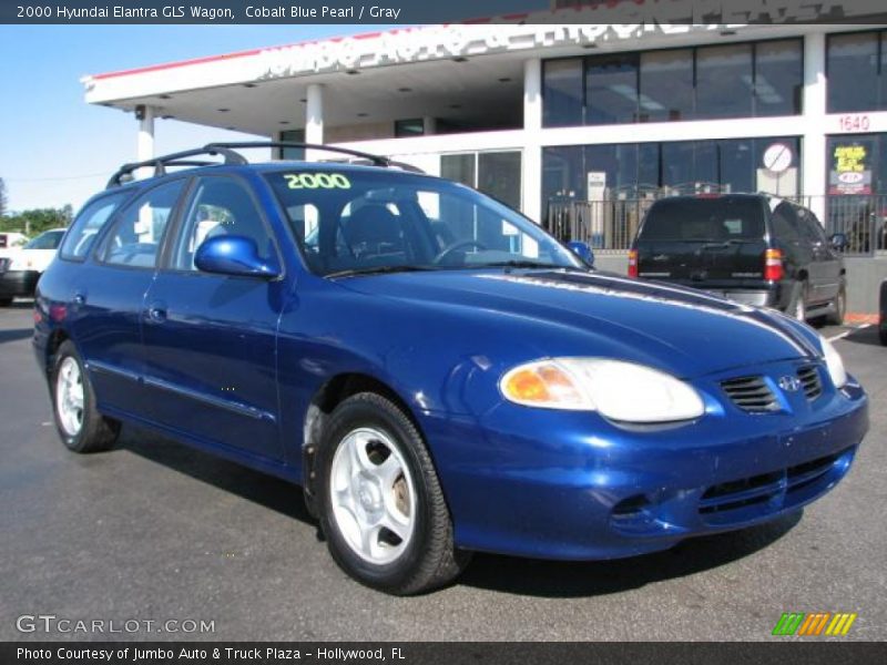 Cobalt Blue Pearl / Gray 2000 Hyundai Elantra GLS Wagon