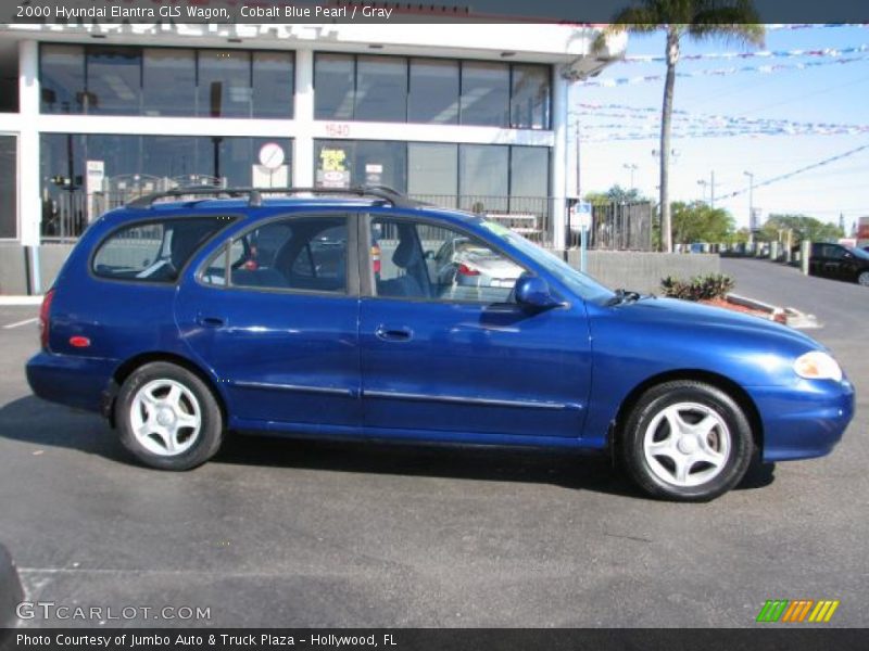 Cobalt Blue Pearl / Gray 2000 Hyundai Elantra GLS Wagon