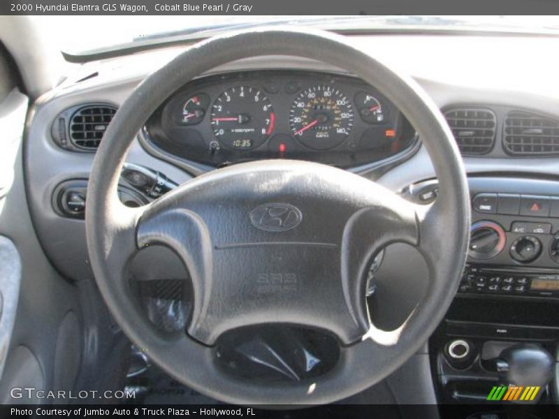 Cobalt Blue Pearl / Gray 2000 Hyundai Elantra GLS Wagon