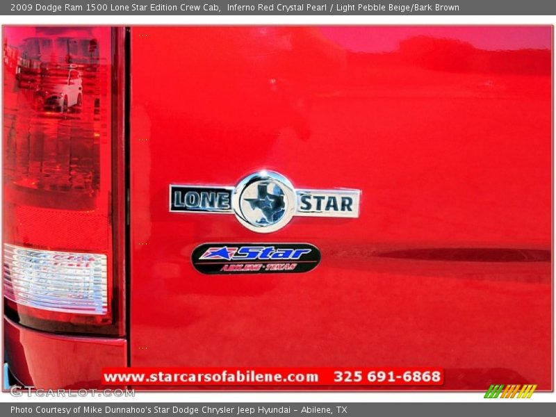 Inferno Red Crystal Pearl / Light Pebble Beige/Bark Brown 2009 Dodge Ram 1500 Lone Star Edition Crew Cab
