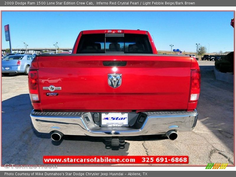 Inferno Red Crystal Pearl / Light Pebble Beige/Bark Brown 2009 Dodge Ram 1500 Lone Star Edition Crew Cab