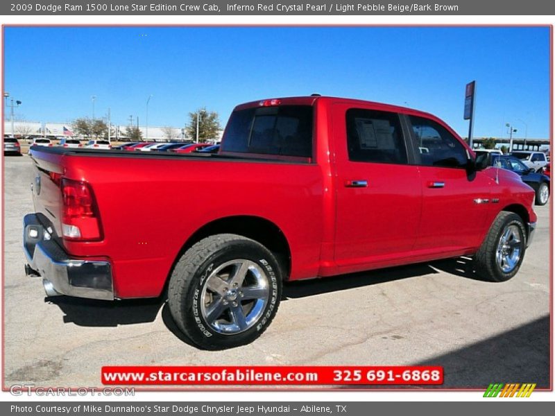 Inferno Red Crystal Pearl / Light Pebble Beige/Bark Brown 2009 Dodge Ram 1500 Lone Star Edition Crew Cab