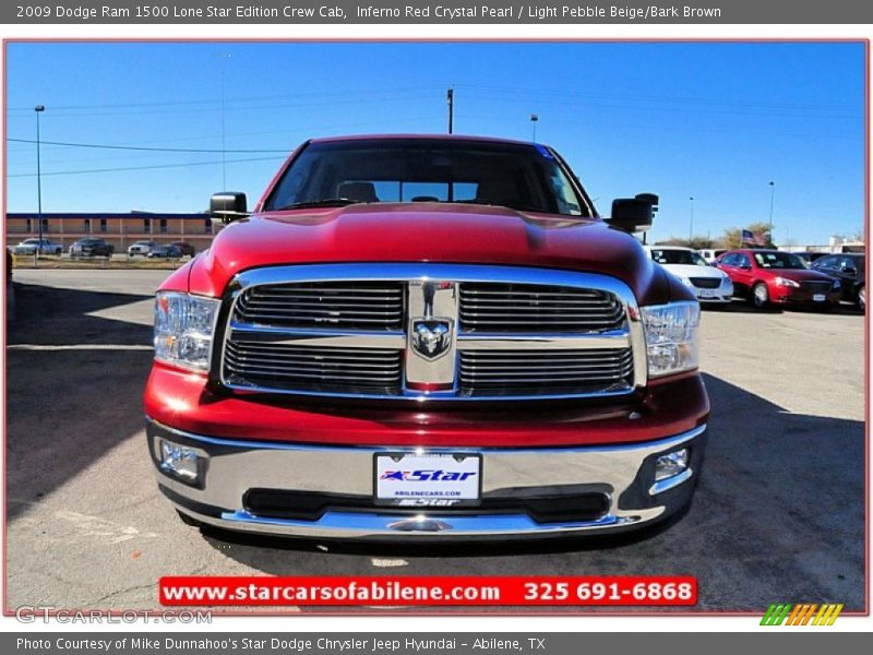 Inferno Red Crystal Pearl / Light Pebble Beige/Bark Brown 2009 Dodge Ram 1500 Lone Star Edition Crew Cab