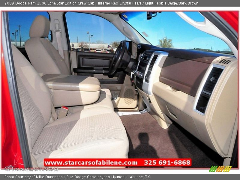 Inferno Red Crystal Pearl / Light Pebble Beige/Bark Brown 2009 Dodge Ram 1500 Lone Star Edition Crew Cab