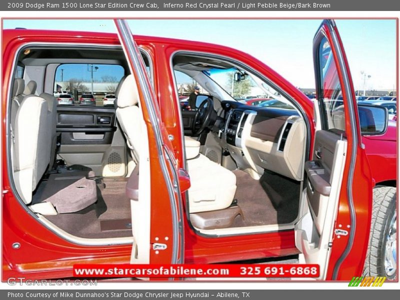 Inferno Red Crystal Pearl / Light Pebble Beige/Bark Brown 2009 Dodge Ram 1500 Lone Star Edition Crew Cab