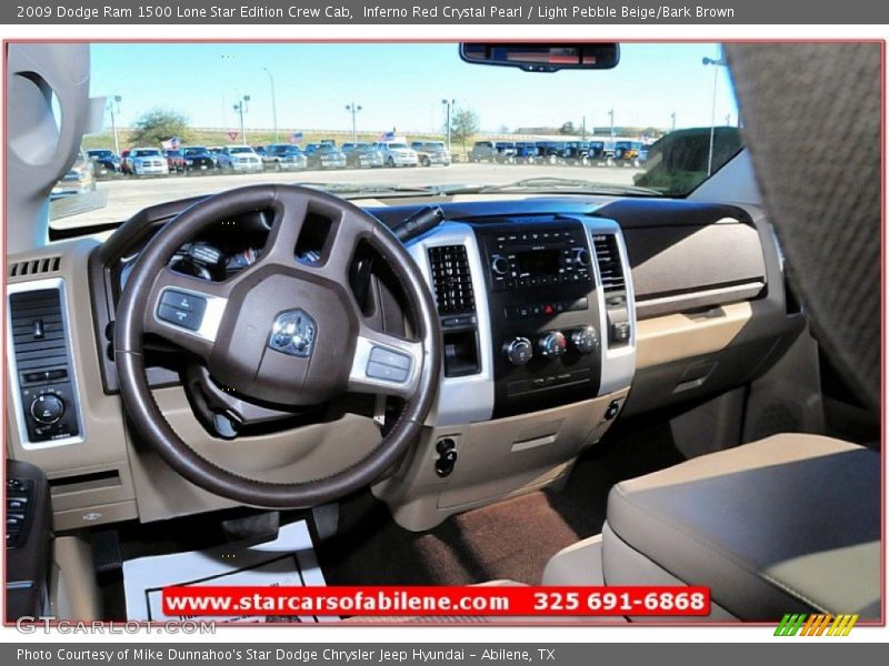 Inferno Red Crystal Pearl / Light Pebble Beige/Bark Brown 2009 Dodge Ram 1500 Lone Star Edition Crew Cab
