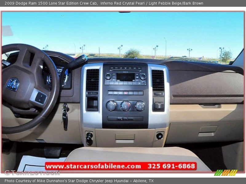 Inferno Red Crystal Pearl / Light Pebble Beige/Bark Brown 2009 Dodge Ram 1500 Lone Star Edition Crew Cab