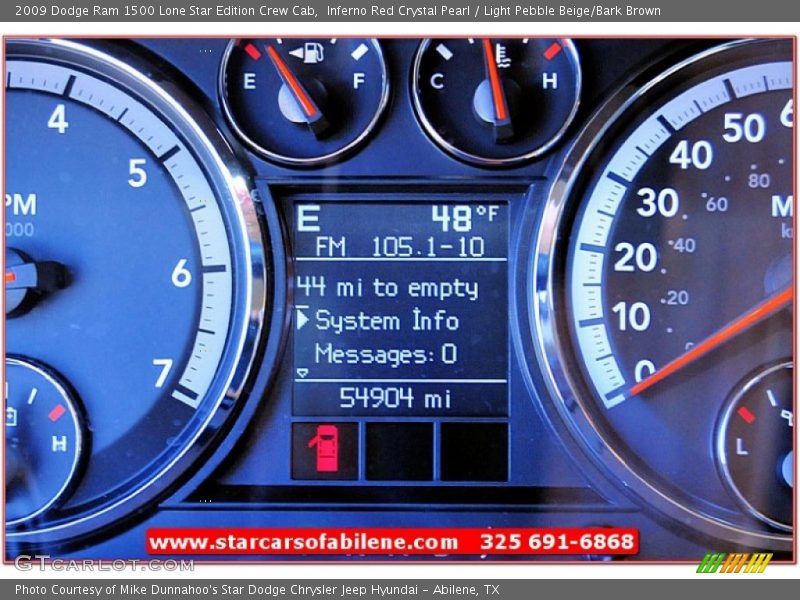 Inferno Red Crystal Pearl / Light Pebble Beige/Bark Brown 2009 Dodge Ram 1500 Lone Star Edition Crew Cab