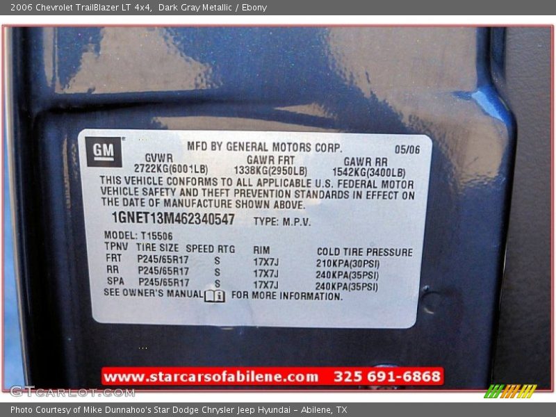 Dark Gray Metallic / Ebony 2006 Chevrolet TrailBlazer LT 4x4