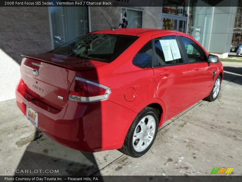 Vermillion Red / Charcoal Black 2008 Ford Focus SES Sedan
