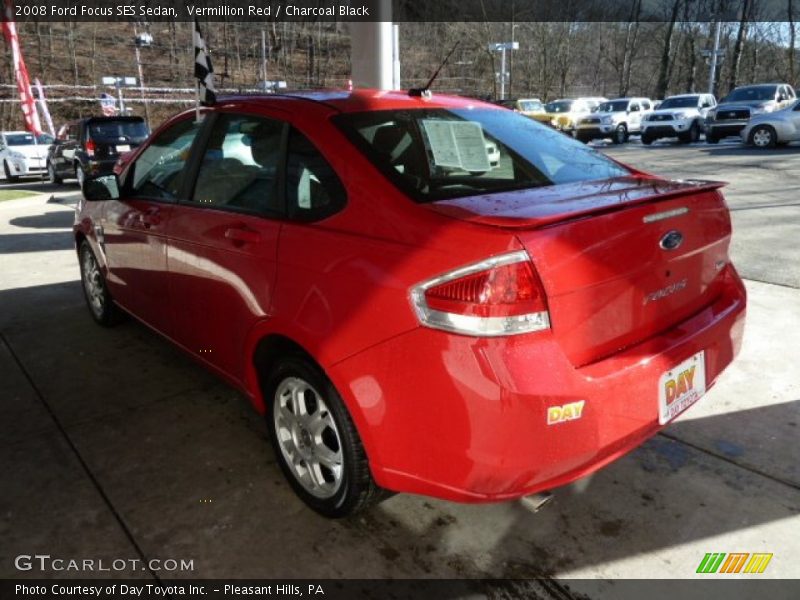 Vermillion Red / Charcoal Black 2008 Ford Focus SES Sedan