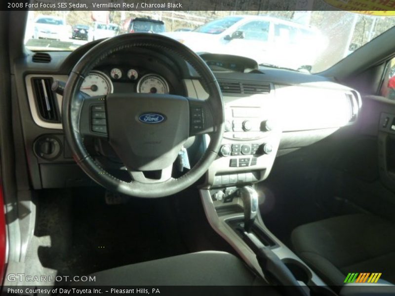 Vermillion Red / Charcoal Black 2008 Ford Focus SES Sedan