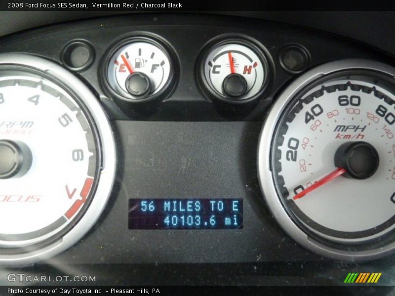 Vermillion Red / Charcoal Black 2008 Ford Focus SES Sedan