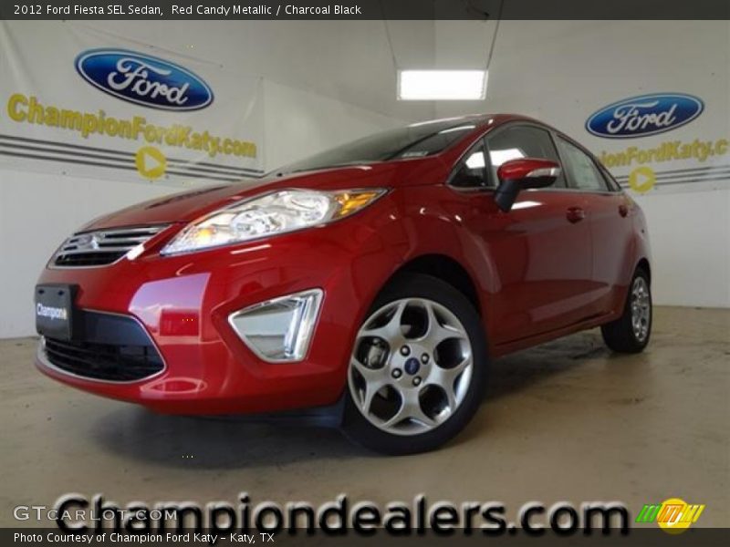 Red Candy Metallic / Charcoal Black 2012 Ford Fiesta SEL Sedan