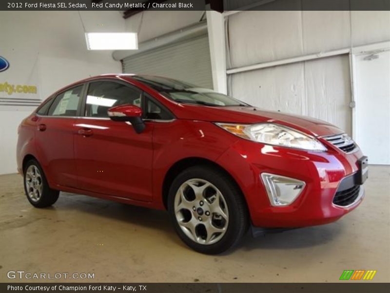 Red Candy Metallic / Charcoal Black 2012 Ford Fiesta SEL Sedan