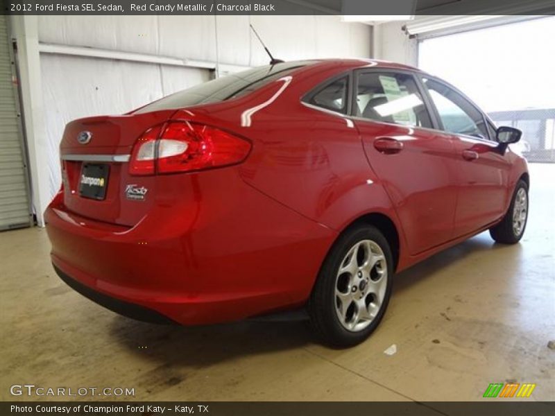 Red Candy Metallic / Charcoal Black 2012 Ford Fiesta SEL Sedan