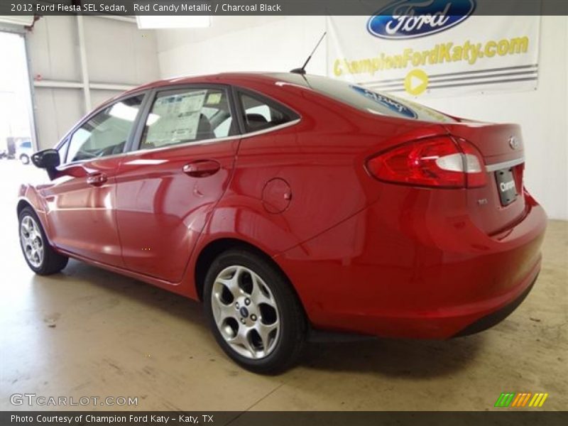 Red Candy Metallic / Charcoal Black 2012 Ford Fiesta SEL Sedan