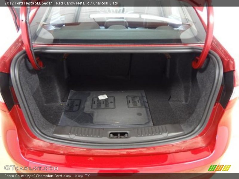 Red Candy Metallic / Charcoal Black 2012 Ford Fiesta SEL Sedan