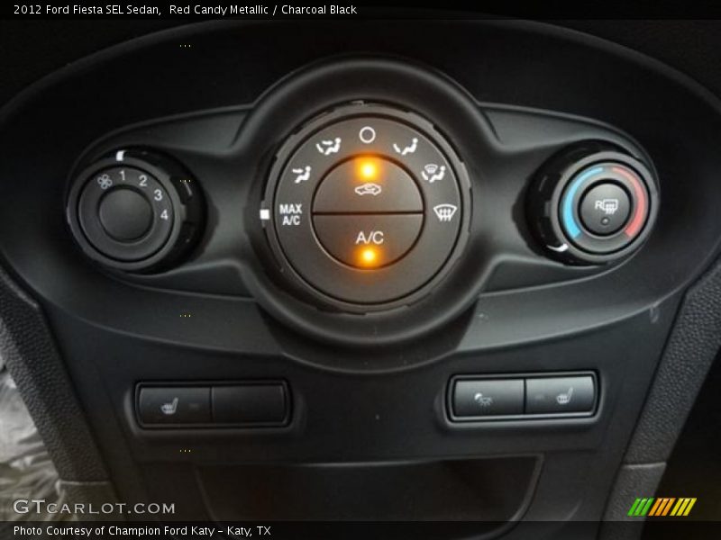 Red Candy Metallic / Charcoal Black 2012 Ford Fiesta SEL Sedan