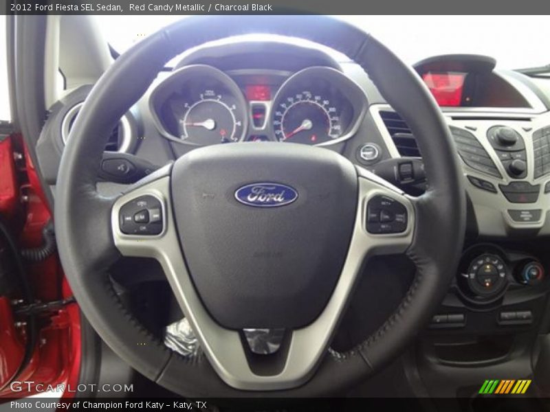 Red Candy Metallic / Charcoal Black 2012 Ford Fiesta SEL Sedan
