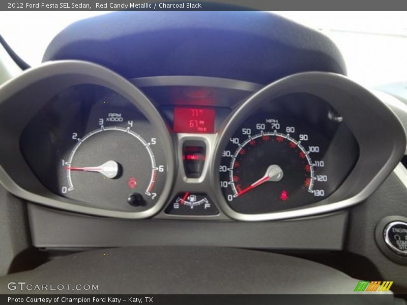 Red Candy Metallic / Charcoal Black 2012 Ford Fiesta SEL Sedan