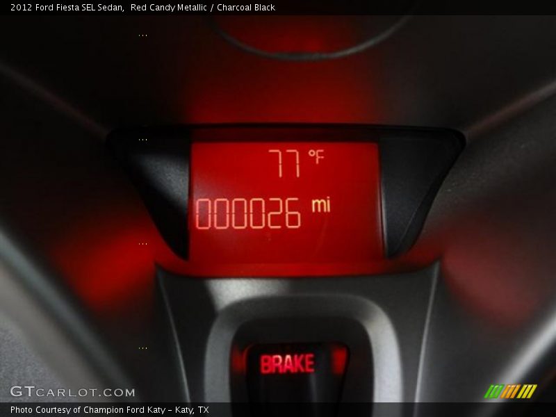 Red Candy Metallic / Charcoal Black 2012 Ford Fiesta SEL Sedan