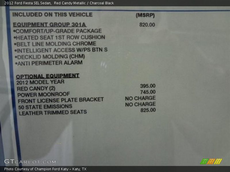 Red Candy Metallic / Charcoal Black 2012 Ford Fiesta SEL Sedan