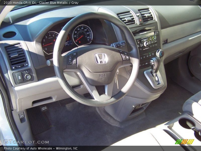 Glacier Blue Metallic / Gray 2010 Honda CR-V EX