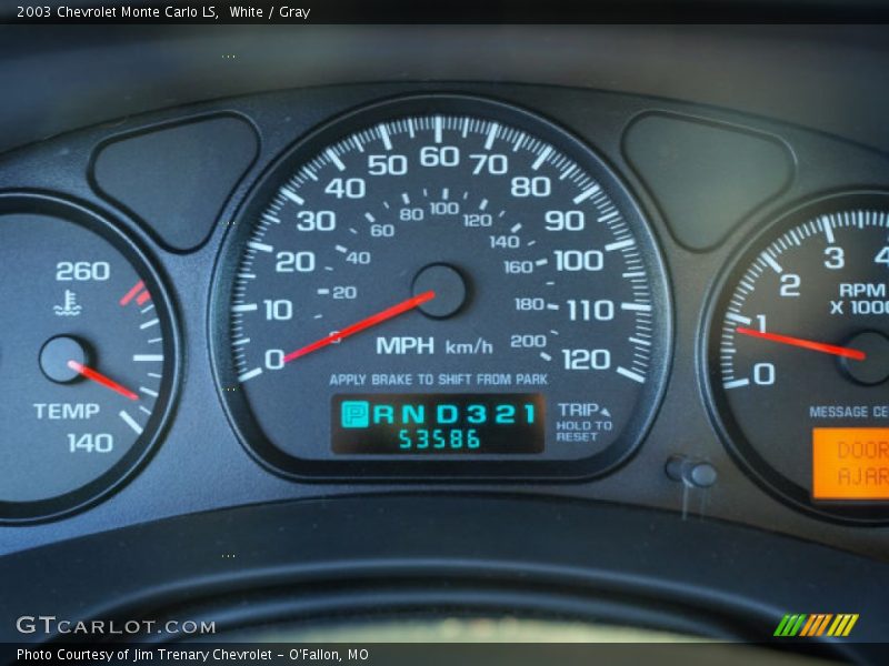 White / Gray 2003 Chevrolet Monte Carlo LS