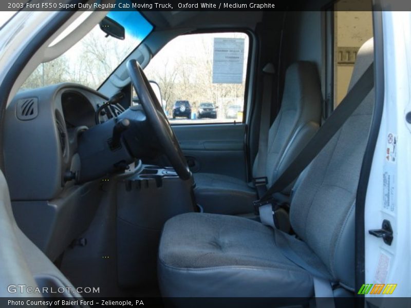 Oxford White / Medium Graphite 2003 Ford F550 Super Duty Regular Cab Moving Truck