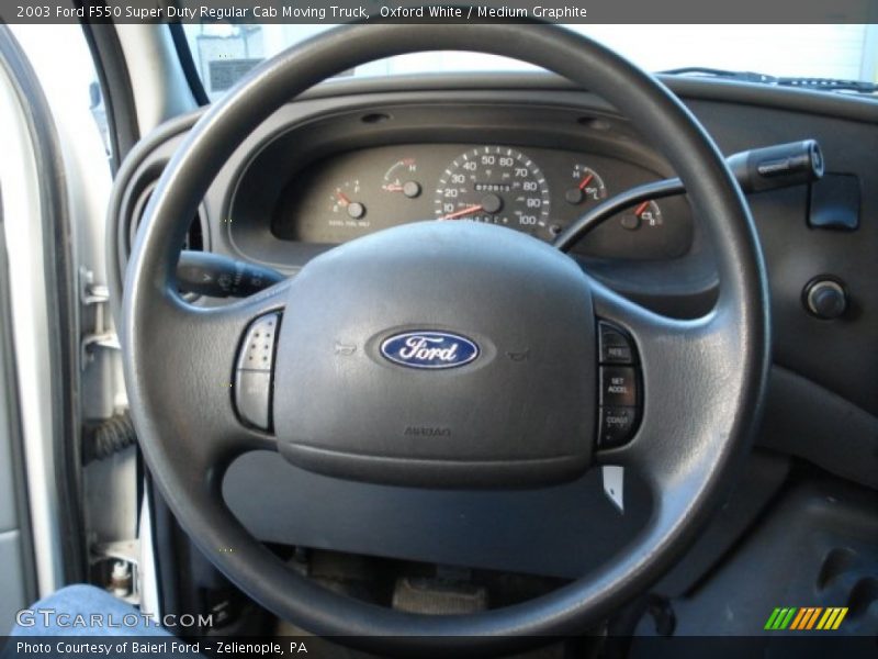 Oxford White / Medium Graphite 2003 Ford F550 Super Duty Regular Cab Moving Truck