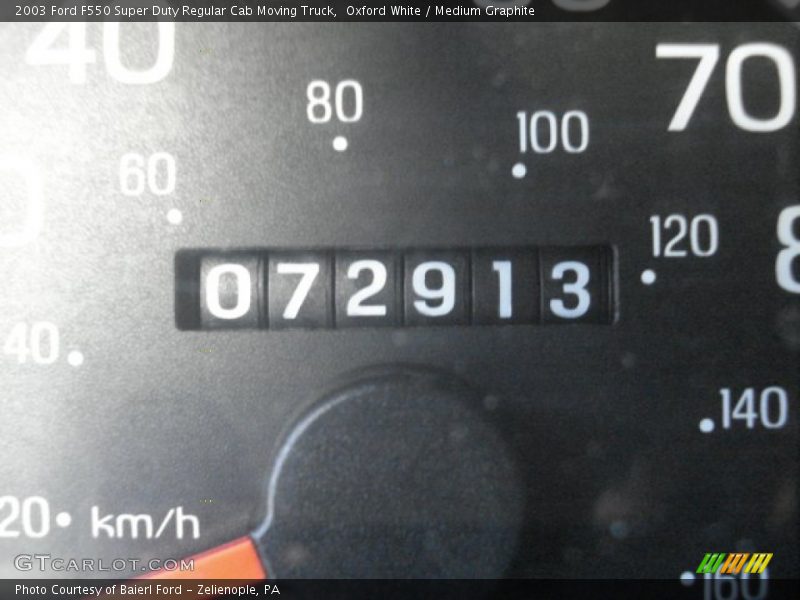 Oxford White / Medium Graphite 2003 Ford F550 Super Duty Regular Cab Moving Truck