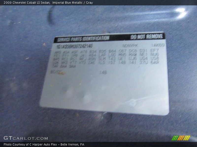 Imperial Blue Metallic / Gray 2009 Chevrolet Cobalt LS Sedan