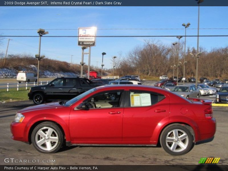 Inferno Red Crystal Pearl / Dark Slate Gray 2009 Dodge Avenger SXT