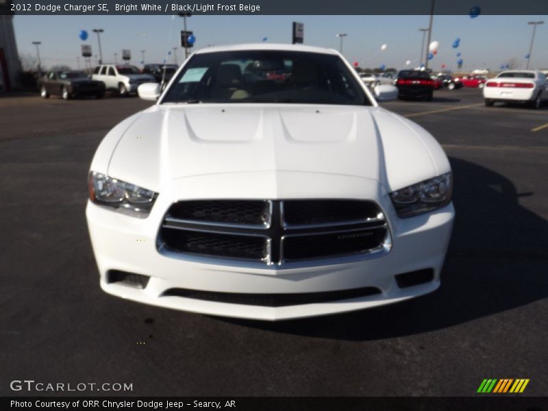 Bright White / Black/Light Frost Beige 2012 Dodge Charger SE