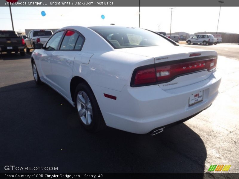 Bright White / Black/Light Frost Beige 2012 Dodge Charger SE