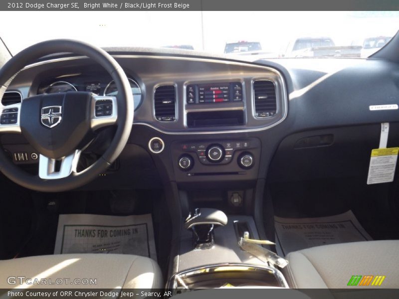 Bright White / Black/Light Frost Beige 2012 Dodge Charger SE